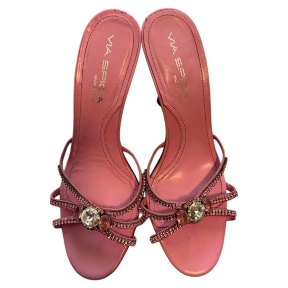 Via Spiga Italian Shoes Pink Bling - Picture 1 of 6